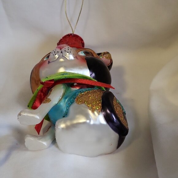 Hand Blown Glass Kitty Cat Top Hat Christmas Ornament - Picture 6 of 6